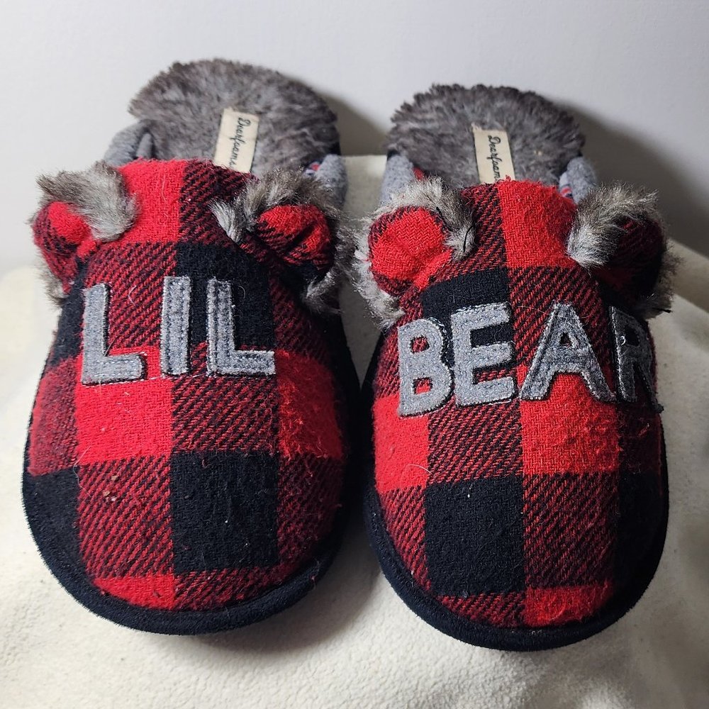 Dearfoams Toddler Boys "lil Bear" Slippers. Size 4-5